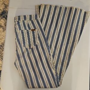 Striped Blue and White Flare Jeans